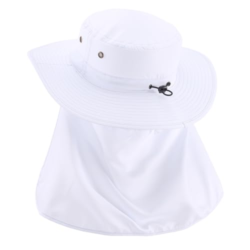 Image of Home Prefer UPF50 Mens Sun Hat with Neck Flap Quick Dry UV Protection Cap Womens Wide Brim Fishing Hat Neck Flap Beach Garden