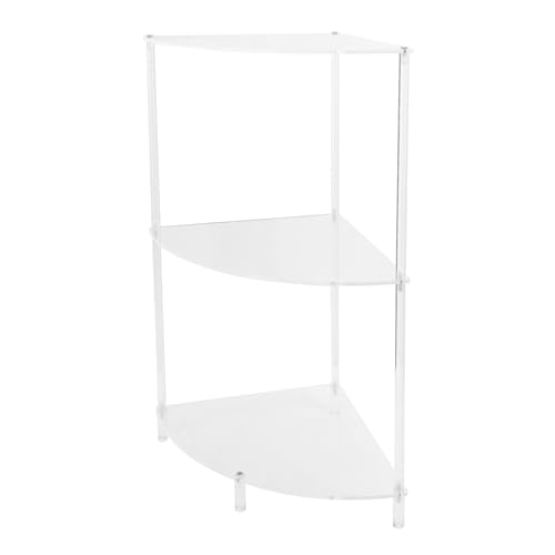 3 Tier Corner Table, Acrylic Wall Side Table, Multifunctional Storage Shelf with Tempered Glass Support, rn End for Bedroom Bathroom Li Room, Space - Image 4