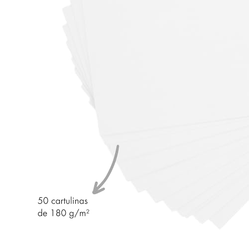 Dohe - Weißer Karton A4 (50 Stk.) - Größe 21x29,7 cm, Dicke 180 g/m², Basteln, Drucken und Schulbedarf
