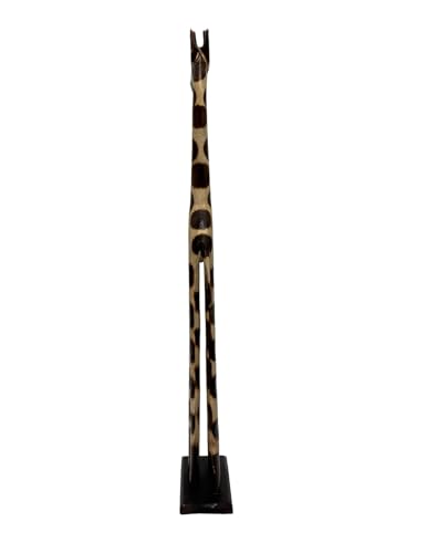 Figura de jirafa africana de madera tallada a mano 40" miniatura 3
