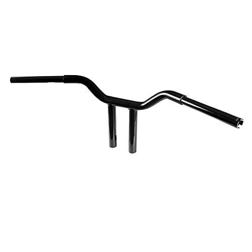 Hnaya 12 Inch Rise T-Bar Handlebar 1-1/4'' Fat Drag Bar Compitable With 1996-2021 Harley Sportster / Dyna Fxr / Softail Mx (12") #TOP1