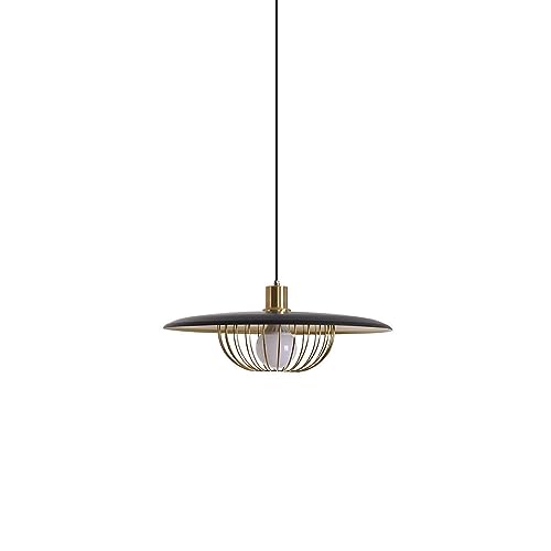 Lampe suspendue rétro E27 en fer forgé noir et or pour îlot de cuisine