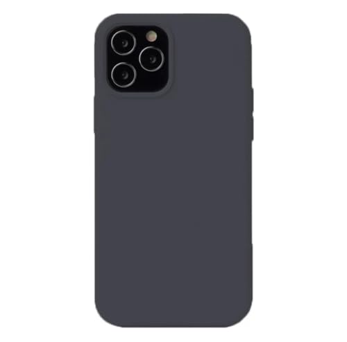 Coque silicone liquide iPhone 14 Pro etui protection precise camera microfibre gris fonce