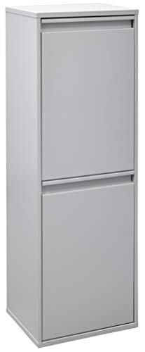 ARREGUI Basic CR202-B Waste Separation and Recycling Bin in steel with 2 buckets, 2 x 17 L (34 L), trash can, recycling cabinet, light grey