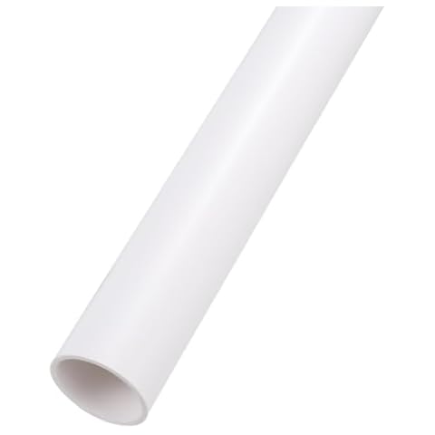 Rebower 1.1" x 1.3" PVC Pipe 14" Plastic Rigid Tubing Round High Impact Drain Pipe, [for Greenhouse Garden Home HVAC Plumbing] - 28x32mm / White Cover