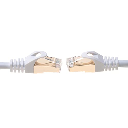 Cables Direct Online 200Ft S/Ftp Cat7 Gold Plated Shielded Ethernet Rj45 Copper Cable 10 Gigabit Ethernet Network Patch Cord (200Ft, White) #TOP3
