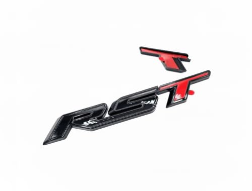 Image of 1Pc RST Tailgate Emblem Letter Badge Inserts Sticker Replacement for 2019 2020 2021 Silverado 1500 Tahoe Yukon SUV 4x4 (Overlay Gloss Black Red)