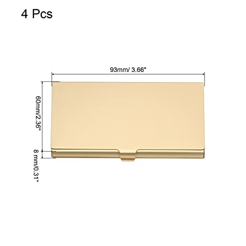 PATIKIL Business Card Holder, 4 Pack Aluminum Metal Card Case Professional Slim Pocket Card Holder for Name Card Credit Card, Gold2
