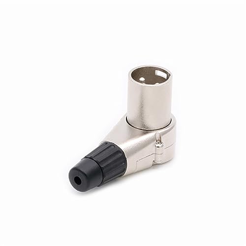 Conector XLR de 3 polos negro con ángulo de 90 grados para cable de audio 7