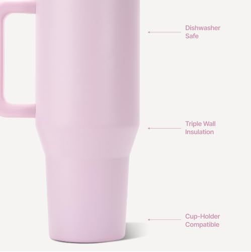 Image of HydroJug Traveler - 32 oz Water Bottle with Handle & Flip Straw - Fits in Cup Holder, Leak Resistant Tumbler-Reusable Insulated Stainless Steel & Rubber Base - Gifts for Women & Men, Sweet Pea