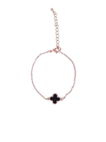 Collar y pulsera de trébol de la suerte en oro rosa y negro DMZ-2993 S para regalo 5