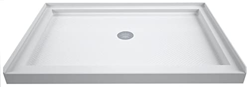 Image of DreamLine SlimLine 32 in. D x 42 in. W x 2 3 /4 in. H Center Drain Single Threshold Shower Base in White, DLT-1132420