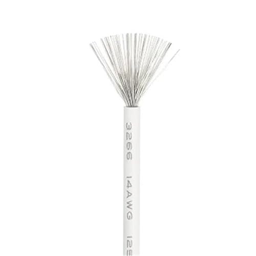 2~10m UL3266 Low-Smoke Halogen-Free Cable 30~22 20 18 16 14 12AWG Household Appliances Tinned Copper PE Irradiated Wire(White,10M_24AWG)