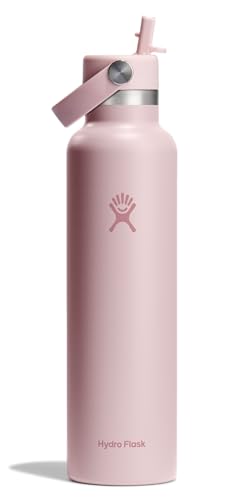 Image of Hydro Flask Water Bottle - Insulated Stainless Steel - Straw Lid, Non Spill, Leakproof 24 Oz Trillium Pink