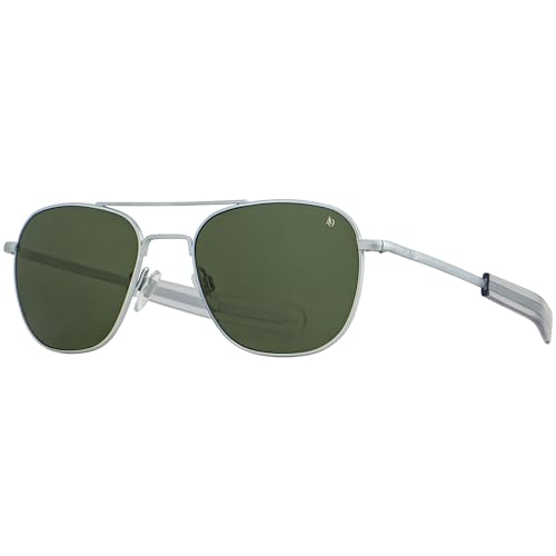 Image of AO American Optical Matte Silver Original Pilot Sunglasses | Nylon & Glass Lenses | Polarized & Non-Polarized