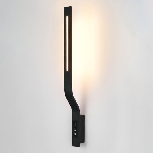 Aplique de pared lineal para evitar fatiga ocular con panel táctil y luz de noche LED 12W 2