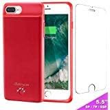 iBatrycas Battery Case for iPhone 6s Plus / 7 Plus / 8 Plus, Air Slim Case Charger Portable and Rechargeable for iPhone 6s Plus / 6 Plus with 4000mAh Capacity Red