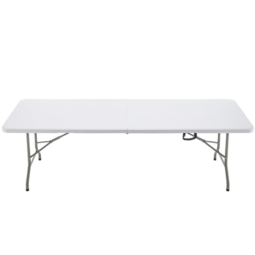 Image of BTEXPERT Set of 10, 8-Foot - 96 inch Long White Plastic Folding Table Portable 30 inch Wide, 29 inch High, Indoor Outdoor Events Banquet Dining Party Patio