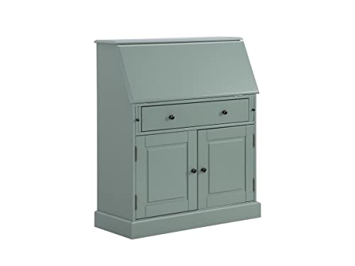Vente-unique-Escritorio de Pino y MDF - Color: Verde Almendra - CLEORE