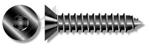 2500pcs #10 X 5/8 Security Sheet Metal Tapping Screws AB Flat Head Hex Socket Pin Steel Black Oxide in USA by Aspen Fasteners, AFTPR-51140-D5