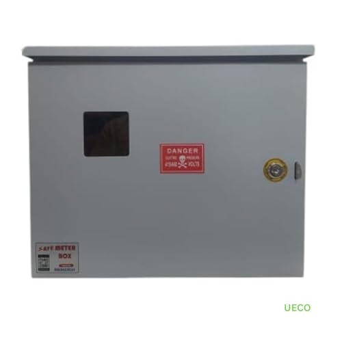Image of Safe Meter Box - Heavy-Duty Weatherproof Metal Enclosure with Ply Base & Lock | Solar Installations /Meter /EV Charging /CCTV Power Box / | 18 inchx15 inchx7.5 inch | Wall Mount (SINGLE WINDOW)