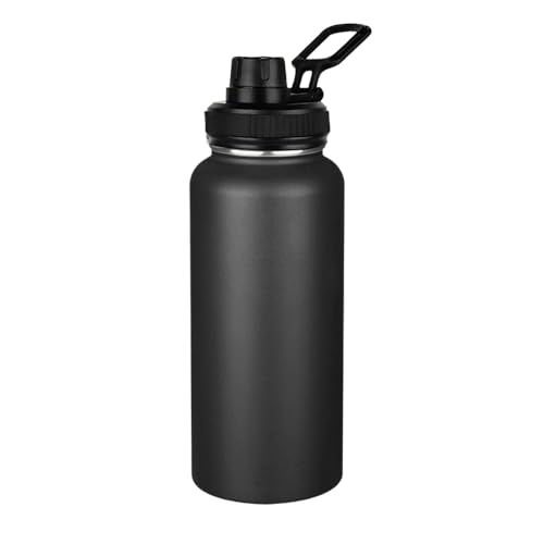 Garrafa Termica Aço Inoxidável 1L,Duplamente Isolada a Vácuo Garrafa de Agua para Academia,Mantenha o Calor Por 8 Horas e Mantenha o Frio Por 10 horas (preto)
