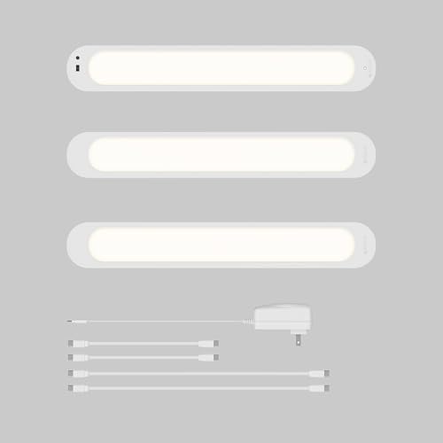Image of artika RGB LED Under Cabinet Lighting Kit, 3 Ultra-Thin Panels with Motion Sensor, Remote Control, Adjustable Brightness & Color Temperature, Plug-in Cabinet Lights for Kitchen, Closet & Wardrobe
