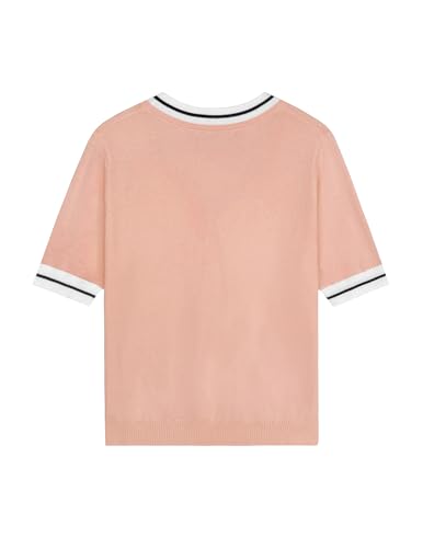 Image of Libsorge Womens Lightweight Cute Bow Tie Sweater Spring 2026 Business Casual Outfits V Neck Short Sleeve Tops