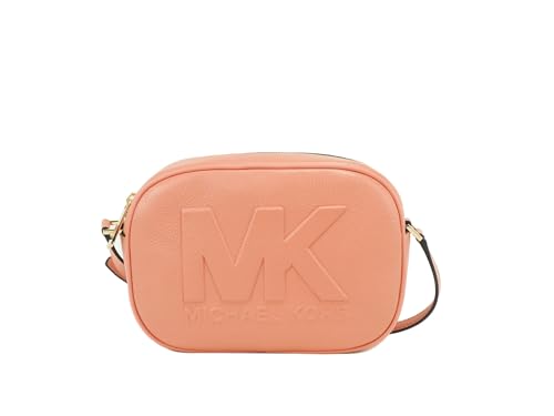Sac Michael Kors Jet Set Travel Medium Oval Camera Leather Crossbody Sherbert