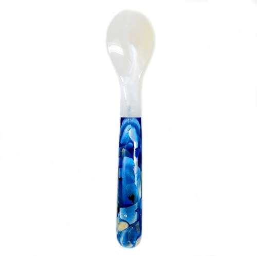Mother of Pearl Caviar Spoon Blue Handle