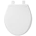 Bemis 790TDGSL 000 Commercial Heavy Duty Front Plastic Toilet Seat with Cover Will Slow Close, Never Loosen & Reduce Call-Backs, Round, White