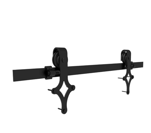 Kit quincaillerie porte coulissante grange 2m23 rail losange bois