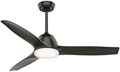 Casablanca 52 inch Indoor Ceiling Fan with LED Light and Remote Control - Standard Mount Bronze Ceiling Fan, 3 Blades, For Bedroom, Living Room, or Kitchen, Quiet - Wisp 59285, Noble Bronze