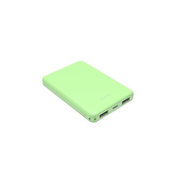 VANYUST Mini Power Bank,Portable Charger 5000mAh Capacity External Battery Pack Dual Output Port with LED Status Indicator Power Bank for iPhone, Samsung Galaxy, Android Phone,Tablet & etc (Green)
