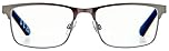 Foster Grant Larch Reading Glasses for Men & Women +3.00 – Rectangular Frame with Blue Light Filtering Lenses, Scratch-Resistant Coating, Spring Hinges & Protective Case