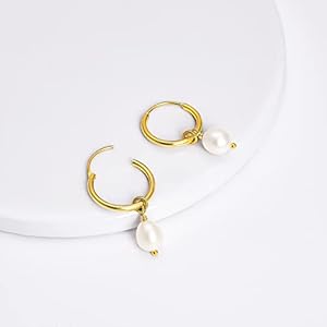 GIVA 925 Sterling Silver 18k Gold Plated Pearl drop Hoops | Gifts for Girlfriend, Gifts for Women and Girls |With Certificate of Authenticity and 925 Stamp | 6 Month Warranty* 5 21a8sA+epLL. SL500 . SS300