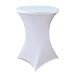 HAORUI 30 inch Highboy Cocktail Round Fitted Stretch Spandex Table Cover Cloth for Party Wedding White