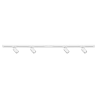 BRILONER - Schienensystem Rail Starterset, 4x GU10 Spots schwenkbar, erweiterbar, Lichtschienensystem Decke, Strahler Schiene, Deckenlampe, Deckenleuchte, Spotlight, 1,5 m, Weiß