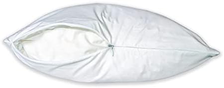 Luxorate Luxury Zipper Close 233tc 100% Cotton Downproof Feather proof Cushion Pillow Protector White or Cream (White, 18x18)
