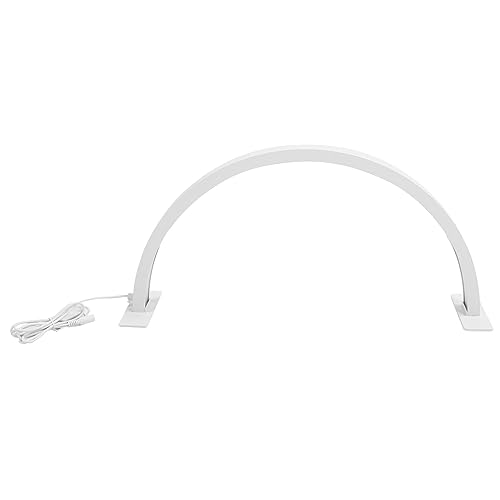 Luz LED de Escritorio de 25 W en Forma de Media Luna, Brillo Ajustable, Blanco, de Pie Estable, Fácil de Instalar, Amplio Uso para Extensión de Pestañas, Tatuaje de Cejas, Arte