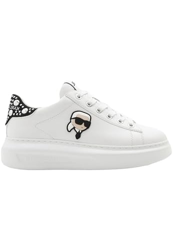 KARL LAGERFELD Zapatillas Deportivas Ikon Kapri Color Blanco con Tachuelas Efecto Espejo (Blanco, Sistema Tallas Calzado EU, Adulto, Mujer, Números, Mediano, 40)