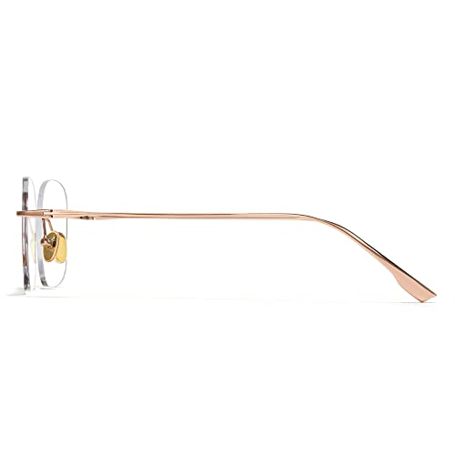 Image of Cyxus Rimless Pure Titanium Blue Light Blocking Glasses, Ultra Lightweight Frameless Computer Eyewear, Anti Screen Glare