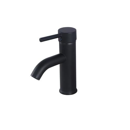 Robinet de lavabo noir mat à poignée unique pour mitigeur de salle de bain