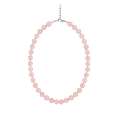 Colar Quartzo Rosa 8mm Pedra Natural Amor Harmonia Regulável