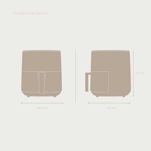 EVVO Luftfritteuse ohne Öl, 6 l, 1700 W, Antihaftbehälter, Dual-Cyclone-Technologie, Multifunktion, Backen, Entwässerung, Auftauen, bis 200 °C, automatische Abschaltung, Schwarz – Bild 3