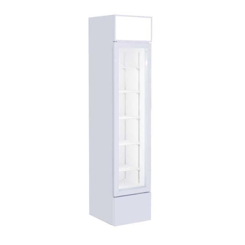Générique Armoire à Boissons Extra Slim 208L Noire – LED – +0/+10°C – 1 Porte – Canopy – Vitrine Réfrigérée