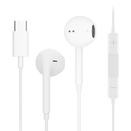 USB C Headphones for iPhone 16/15 Pro Max Plus, Type C Earbuds for iPad Pro Air Mini, for MacBook Pro Air, Earphones for Google Pixel, Samsung