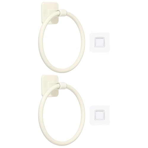 Porte-serviettes auto-adhésif en aluminium blanc pour salle de bain lot de 2