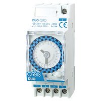 Interrupteur horaire analogique DUO QRD 12 V CA avec réserve de marche de 150 heures