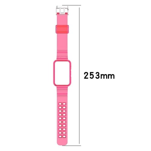 Correa verde transparente para Huawei Watch Fit 2 con funda protectora integrada 3
